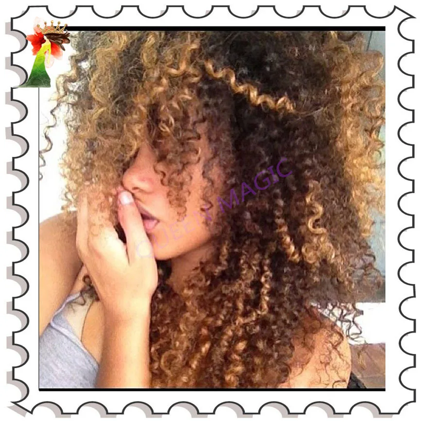 2014 6a Grade Fashion Afro Blonde Full Lace Wig African American