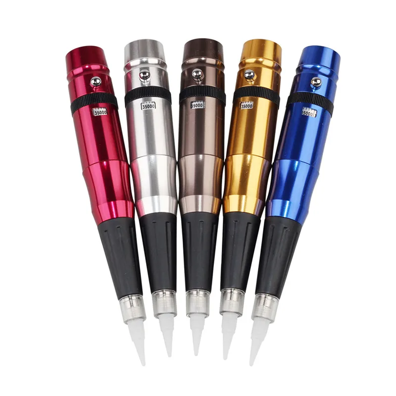 

2019 Professional Eyebrow Lip Tattoo Permanent Eyebrow Rotary Makeup Machine Pen Kit 10 Needles Mouth Tips Power Supply Body Art