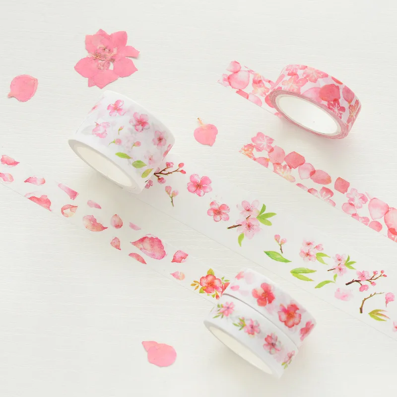1.5 см широкий розовый принцесса Сакура Бумага декоративные маскировки Клейкие ленты DIY Васи Клейкие ленты Школа канцелярских товаров