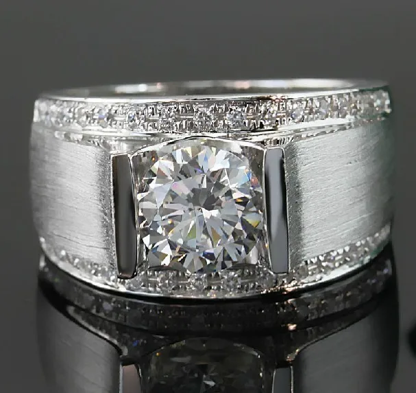 1 карат из чистого золота 14 К круглый бриллиант Ritzy имитировать Diamond обручальное кольцо для человека идеальный подарок на день рождения для влюбленных стерлингов золото