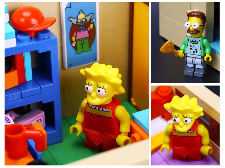 Bloco de Construção Compatível com Lepining Brinquedos para Crianças Filme Brinquedos Simpsons Casa 2575 Pçs Tijolo 71006 Presente Aniversário Dhl 16005 7 compatible lego