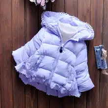 Kids Girls Down Parkas 2018 Winter Baby Clothing Solid Thicken Tops Coats Children Outwear For 2-8t Cotton Child Clothes 4dp023