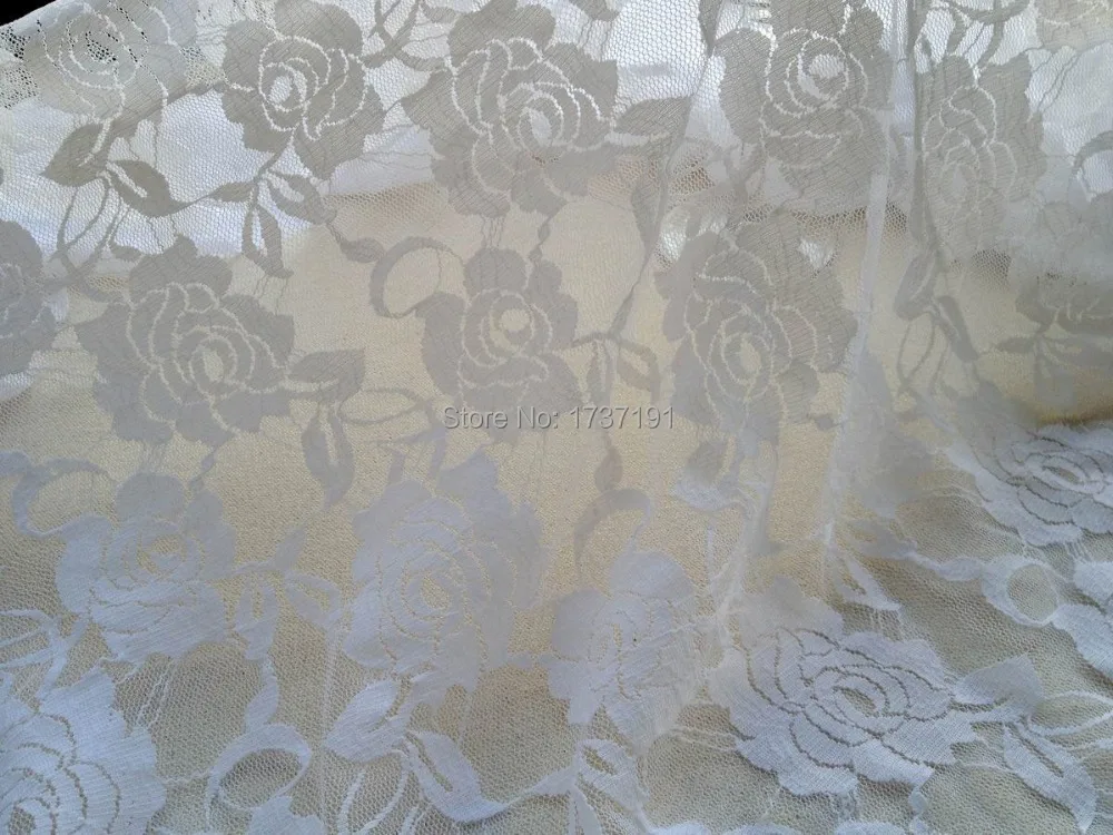 white stretch lace fabric by the yard