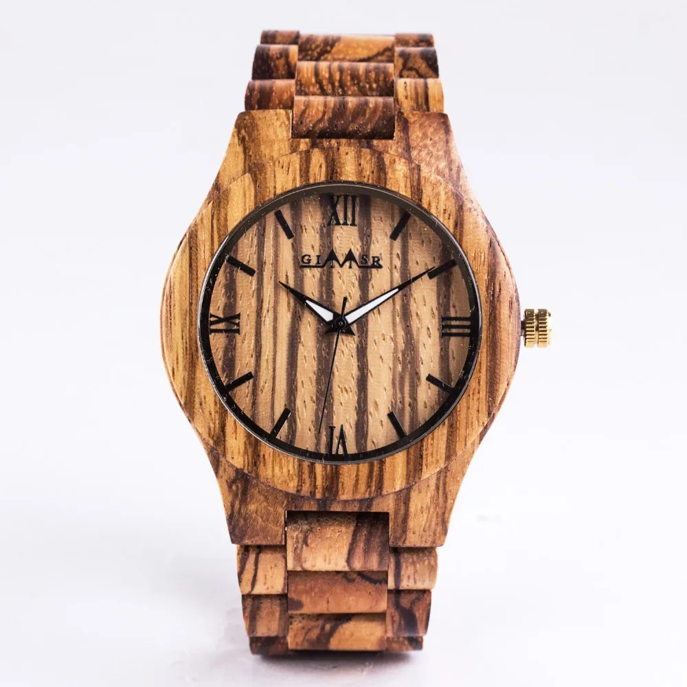 

2019 GIMSR Vintage Wood Watch Male Sport Simple Wooden Wrist Watch Quartz Man With Wood Bamboo Band Clock Men relogio