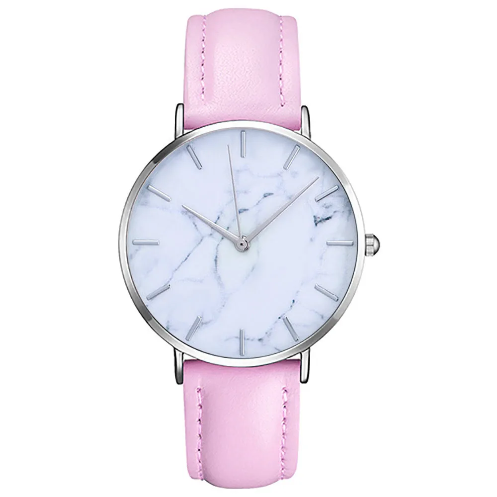 Kobiet zegar Ladies dress watch proste stylowe marmuru zegarki tarczowe mężczyźni kobiety Slim Leather Analog klasyczne dorywczo zegarek na rękę