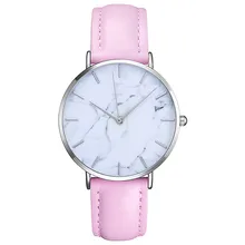 Women s Clock Ladies dress watch Simple Stylish Marble Dial Watches Men Women font b Slim