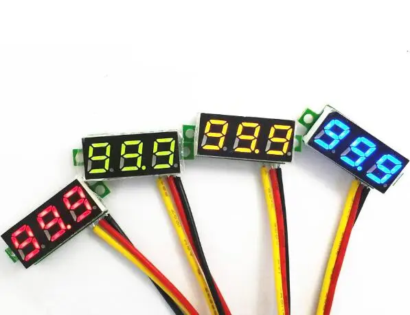

DC digital voltmeter head LED digital voltmeter DC4.5V-30V 0.28 Inch Mini Digital Voltmeter 0-100V Three line precision