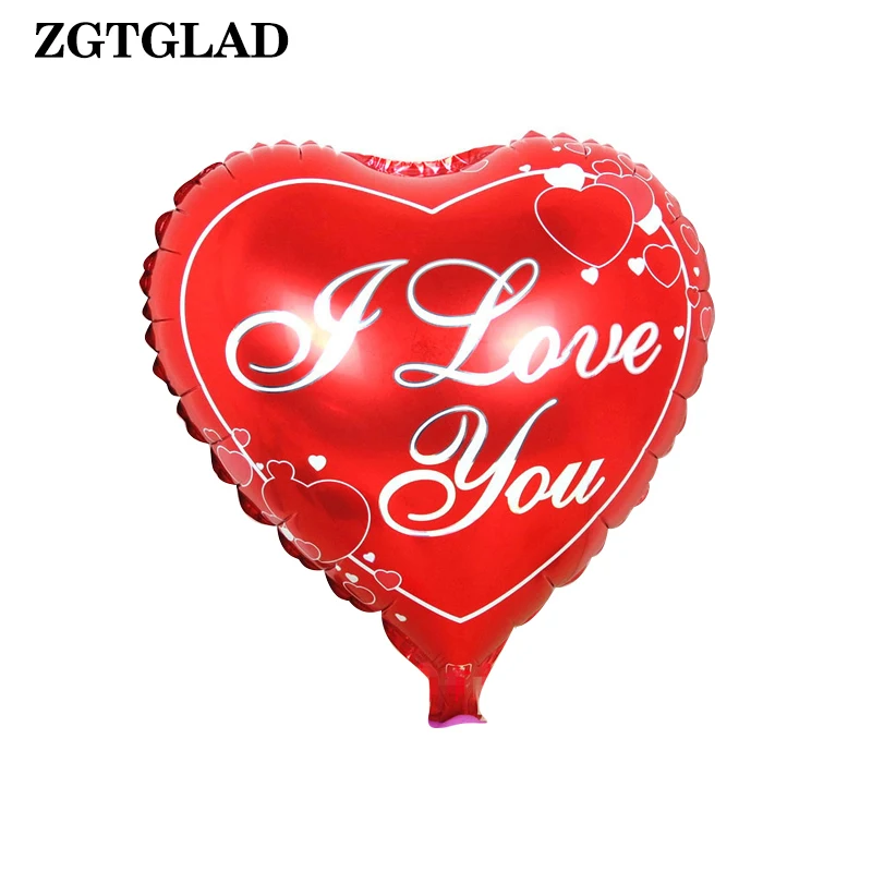 

ZGTGLAD 1Pc 18 inch Heart Shape Aluminum Balloons Valentine Day Wedding Parties Decor Love Balloon I Love You Party Supplies