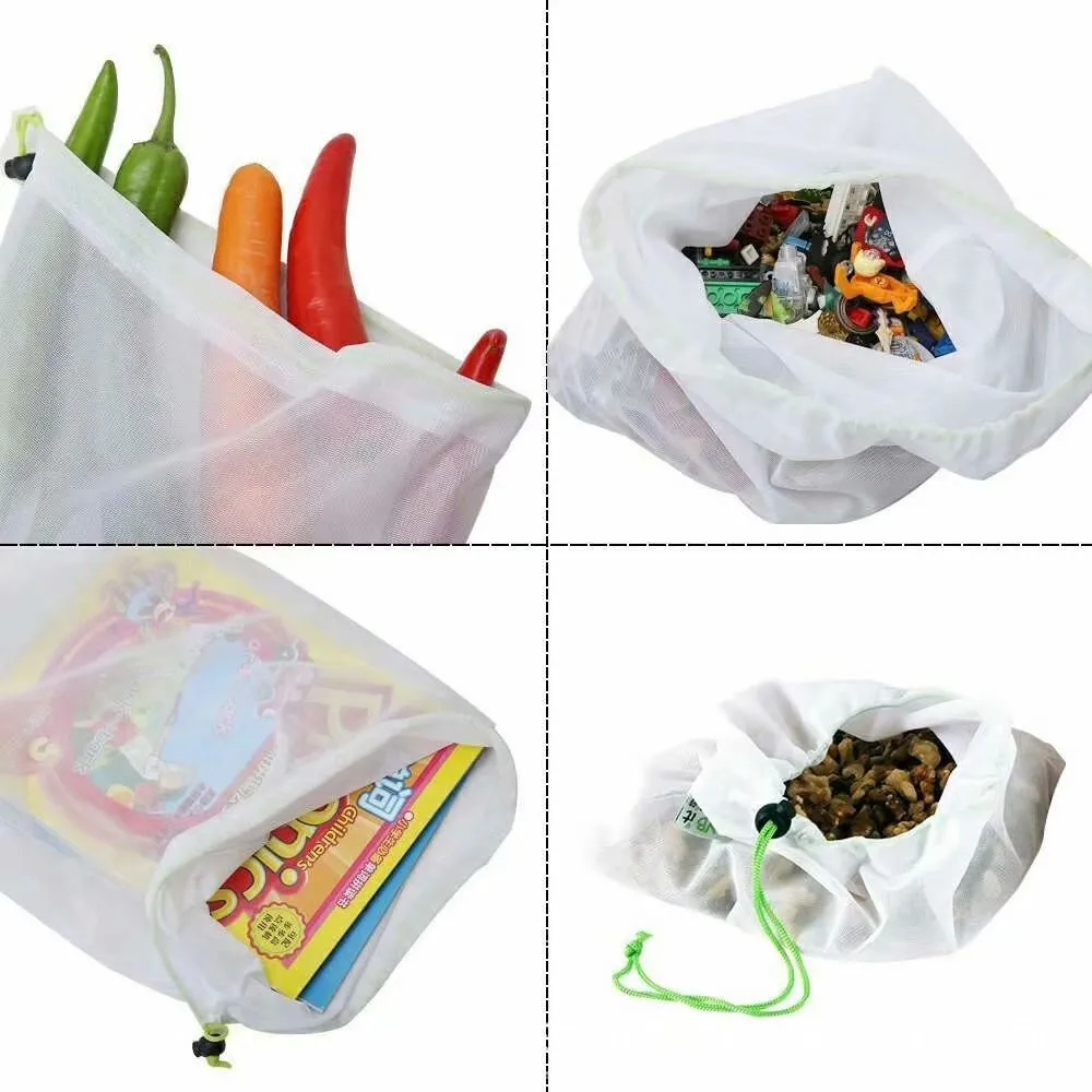 

1/3 Pcs Reusable Grocery Shopping Bag Adjustable Nylon String Bag Fruit Vegetable Storage Mesh Produce Shopping Bags