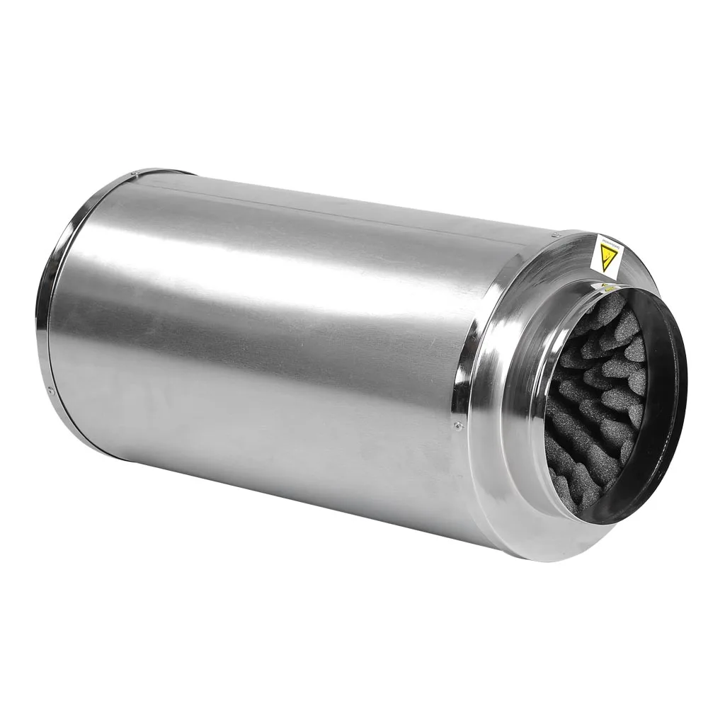 TopoLite 4" 6" 8" Duct Muffler Inline Fan Blower Silencer Noise Reducer 