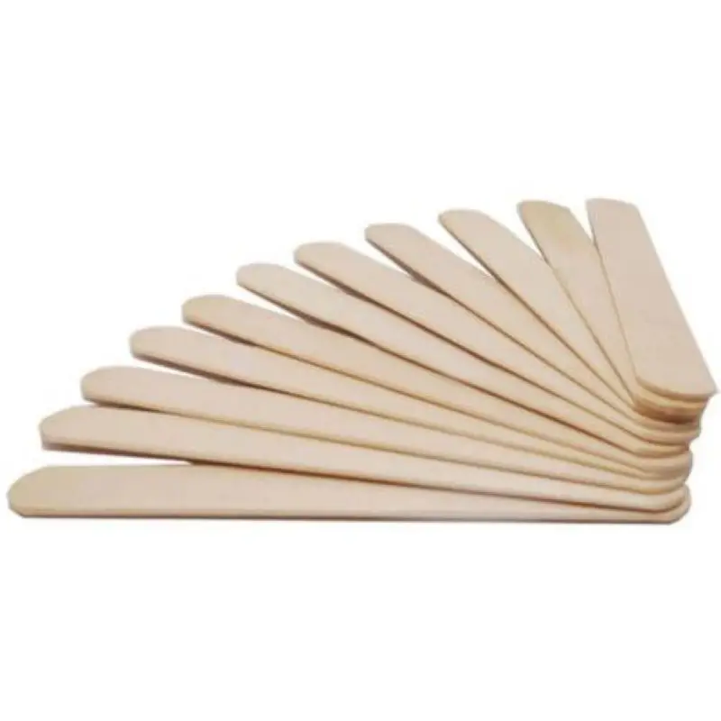 Shellhard 50pcs Disposable Tongue Depressors Wooden Hair Removal Tattoo Waxing Stick Tongue For Beauty Tools 114mm x 10mm x 2mm