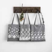 YILE/хлопковый в сетку на молнии; сумка через плечо в клетку; кружевная вышитая Цветочная сумка; ZT726