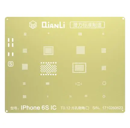 QIANLI IOS Золотой 3D BGA трафарет для iPhone 6 6Plus 6S 7 7P 8P Nand Baseband IC cpu ram A8 A9 A10 A11 Reball стальная сетка жестяная сетка