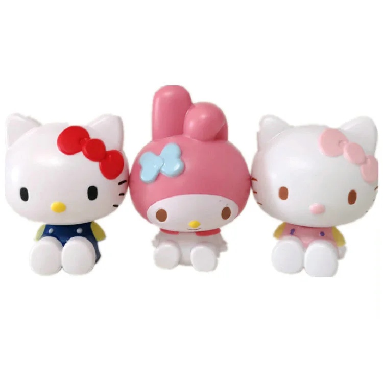 

3 KT Hello Kitty Birthday Cake Decorations Baking Decoration Hand Office Desktop Decoration