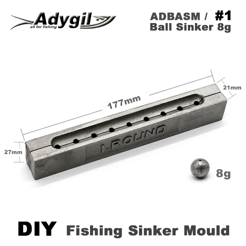 Adygil DIY рыболовный шар грузило прессформы ADBASM/#1 шариковый грузило 8 г 9 полостей