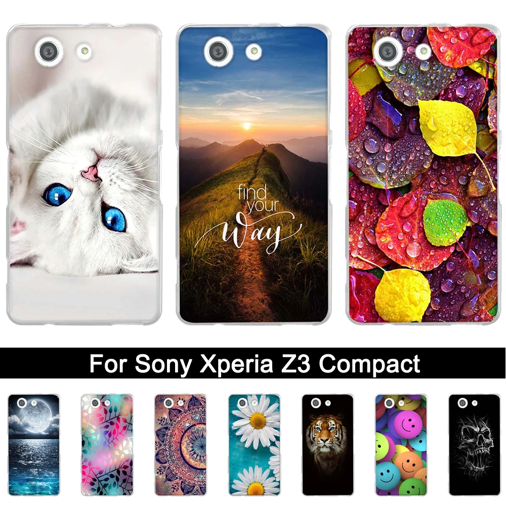 

TPU Case for Sony Xperia Z3 Compact D5803 D5833 Soft Silicone Print Back Cover Case for Sony Z3 Mini 4.6 inch Shells Bags Fundas