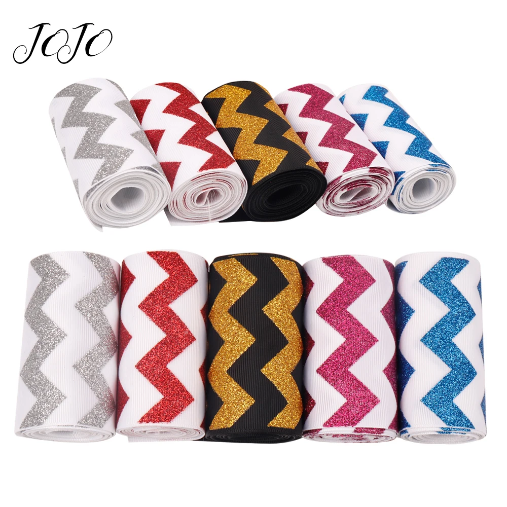 

JOJO BOWS 75mm 2y Sparkly Glitter Ribbon For Craft Needlework Material DIY Hair Bow Webbing Apparel Sewing Tape Party Decoration
