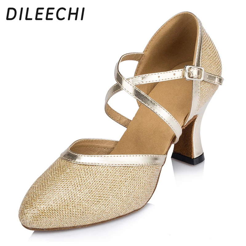 DILEECHI The new Gold champagne sequins Women�s tango