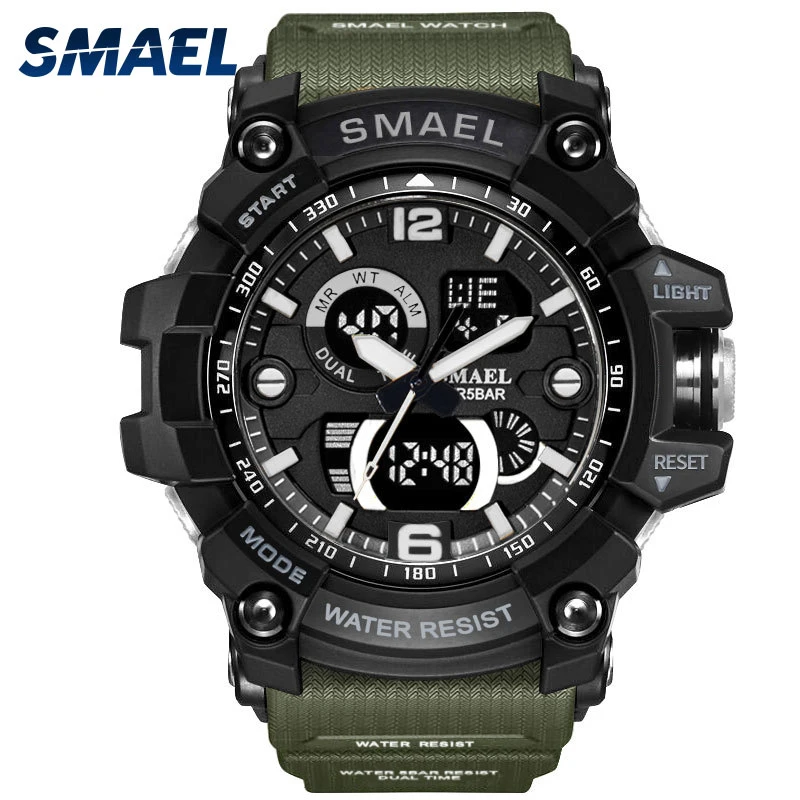 

Dual Display Watch Men Sport Super Cool Men's Quartz Sports Watches Luxury Brand LED Military Wristwatch Male relogio masculino