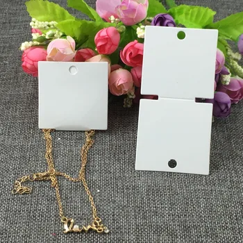 

100pcs 10*5cm Necklace Jewelry Packing Cards Jewelry Hanging Cards Folded White Paper Cards Kraft Tags