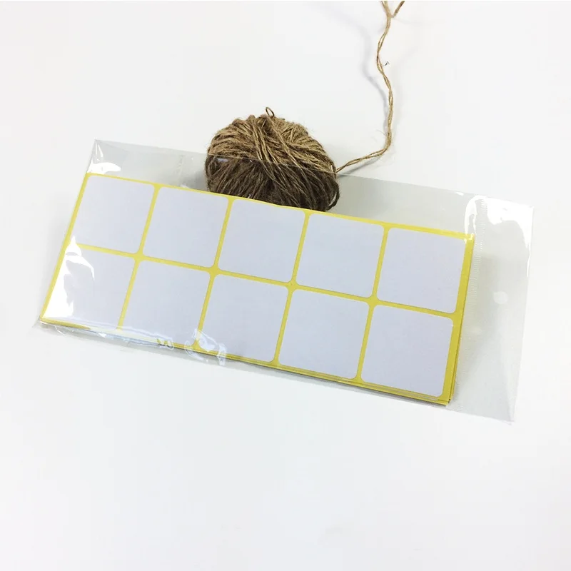Kraft em Branco Adesivo de Vedação Pacote de Presente Etiqueta de Papel Lote Nova Cor Branca Design Quadrado Faça Você Mesmo Adesivos 1000 Pçs - 15 Material escolar e de escritório