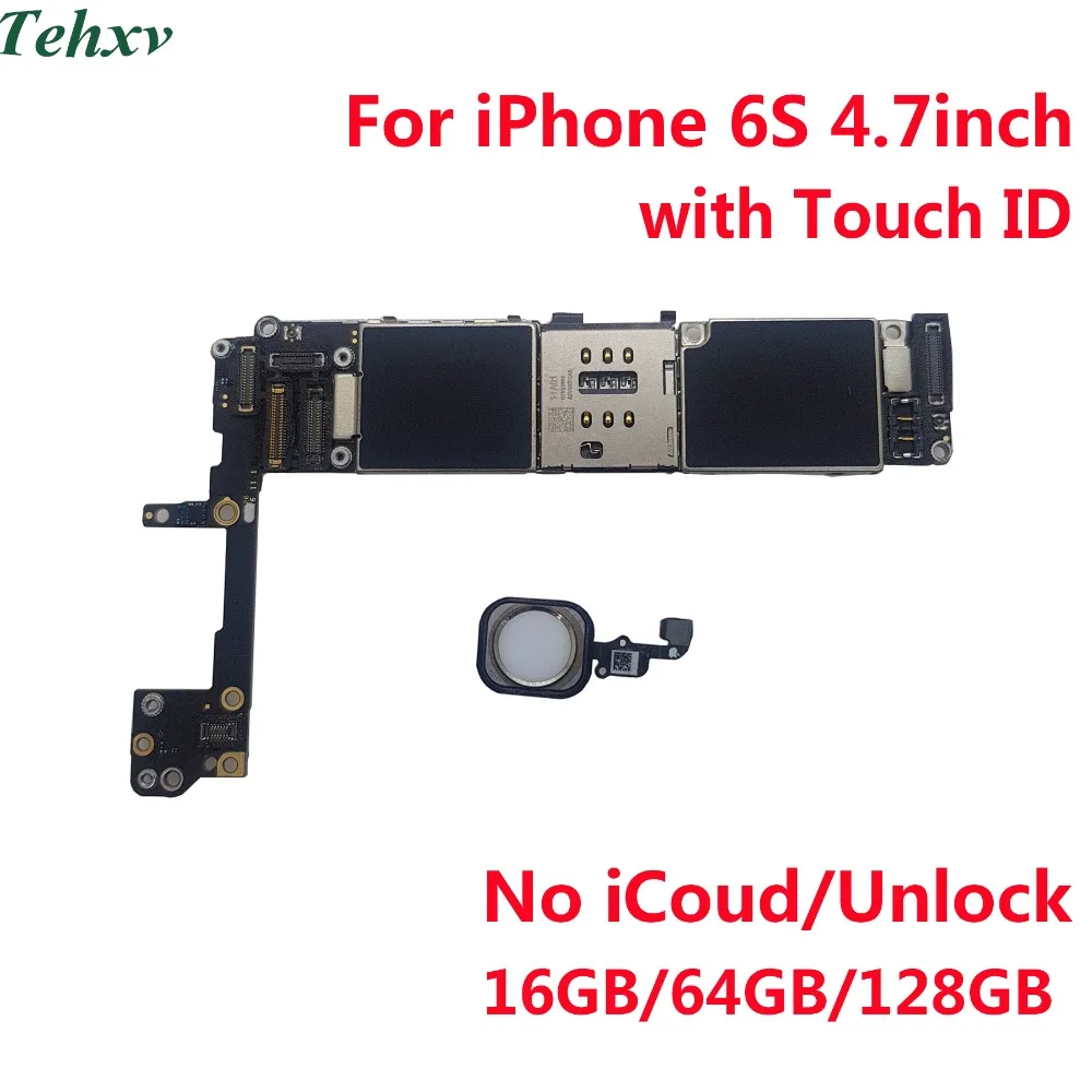 

Tehxv Original Logic Board For iPhone 6S 4.7inch Unlock Mainboard With Touch ID IOS Update Support Motherboard 16GB 64GB 128GB