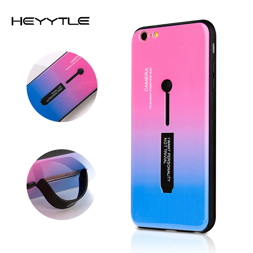 

Heyytle Matte Gradient Kickstand Phone Case For iPhone X 8 7 6 6S Plus Cases Couple Back Cover Cute All Inclusive Hard Shell