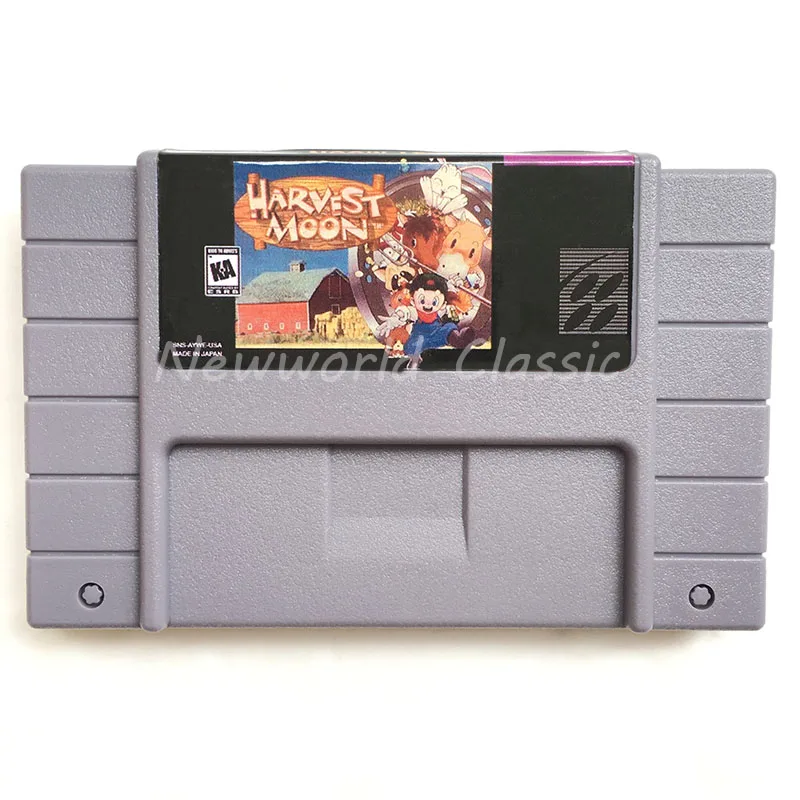Версия Harvest Moon USA для 16 битного серого видео игровая карта картридж NTSC Game