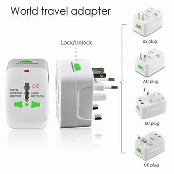

10PCS All in One Universal Plug World Travel AC Power Socket Wall Charger Adatper with AU US UK EU Converter Adapter