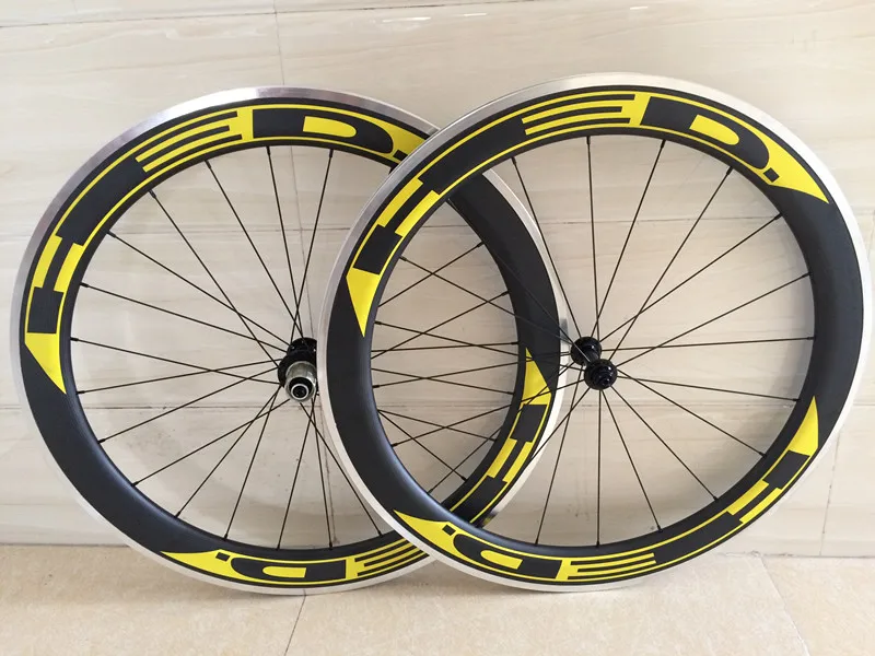 700C alloy wheels Carbon Wheels 38/50/60/90mm Clincher carbon wheels fiber 60mm Road bicycle Wheels 700C Aluminum Brake Surface