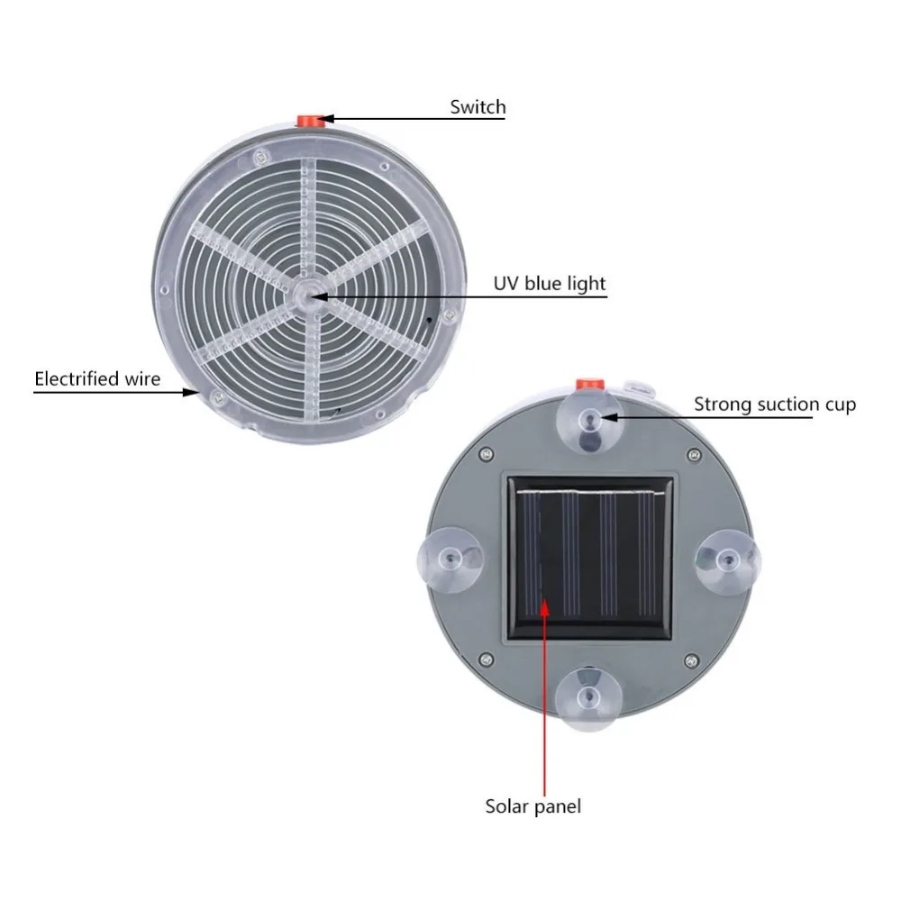 Комнатный открытый летний светильник на солнечных батареях от комаров, Электрический Отпугиватель насекомых, насекомых