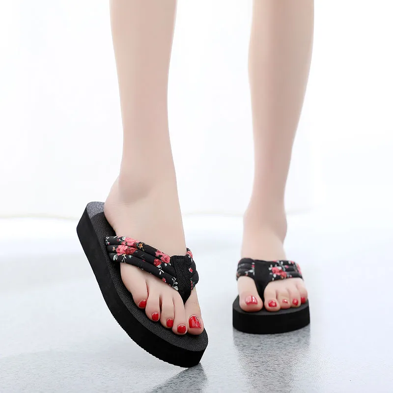 

Senza Fretta 2019 Women Summer Non-slip Beach Slippers Platform Wedges High Heel Shoes Woman Outdoor Slippers sapato feminino
