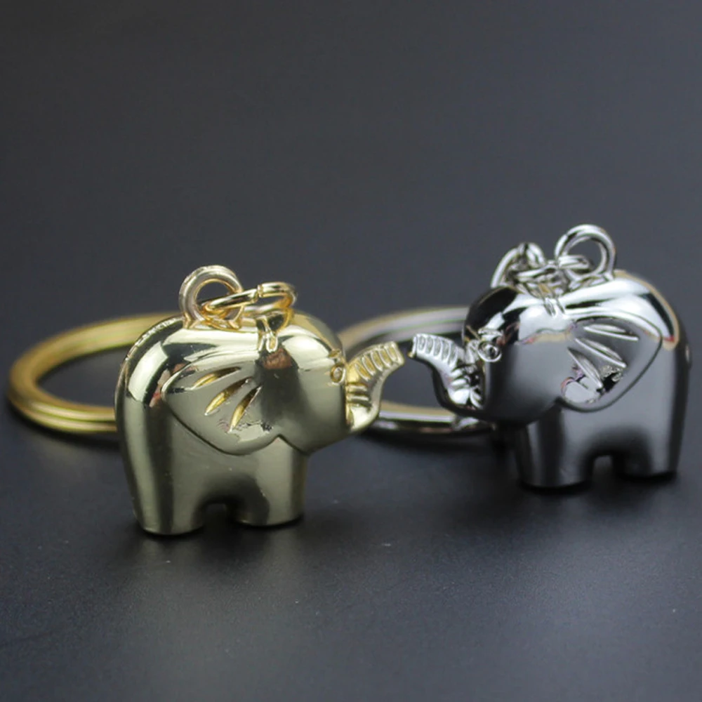 

Cute 3D Metal Elephant Keychains For Couples Mini Animal Key Chains Holder Best Friend Car Keyring Pendan Women Men Jewelry Gift