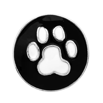 

New KZ3026 Beauty charm Round Simple footprint pattern 18mm snap buttons fit DIY snap jewelry wholesale
