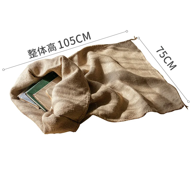 Полный рулон сырой части кунжута украшенный льняной стол флаг фото проекты мешок натурального джута - Цвет: bag 75x105cm
