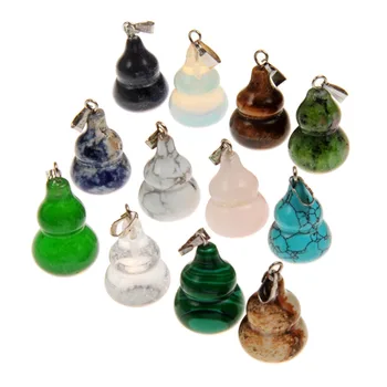

seven chakra Wholesale Hot Sale Fashion Opal Gourd Good Quality Natural Stone Pendants For Jewelry Making 12pcs/lot