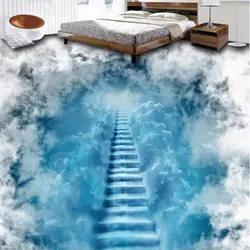 Beibehang облака лестница 3D пол живопись Пользовательские Большая фреска одежда водонепроницаемой пленкой Papel де Parede Para кварто