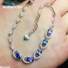 KJJEAXCMY ювелирные изделия Разноцветные ювелирные изделия 925 серебро инкрустация натуральный браслет с танзанитом Регулируемая капля женский