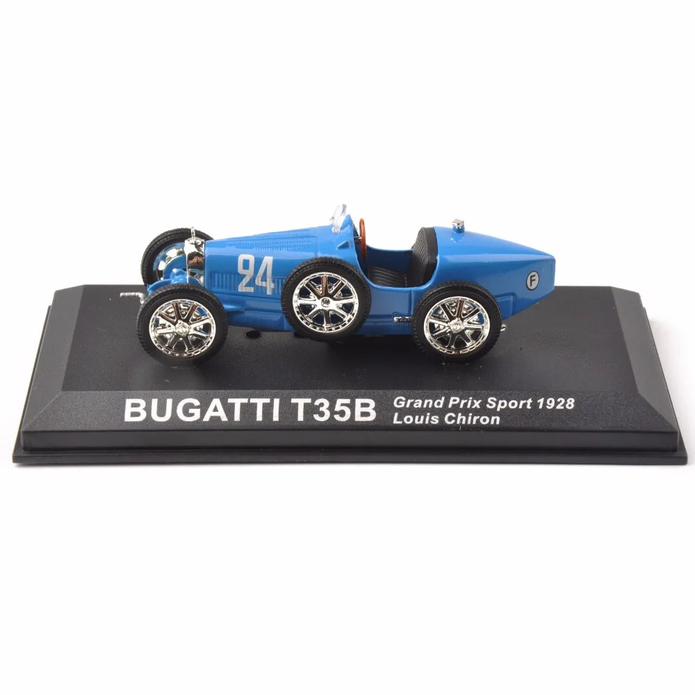 Недорогие детские игрушки литья под давлением 1/43 Синий Bugatti T35B Grand Prix спортивный 1928 Louis Хирон классический автомобиль подарок на год