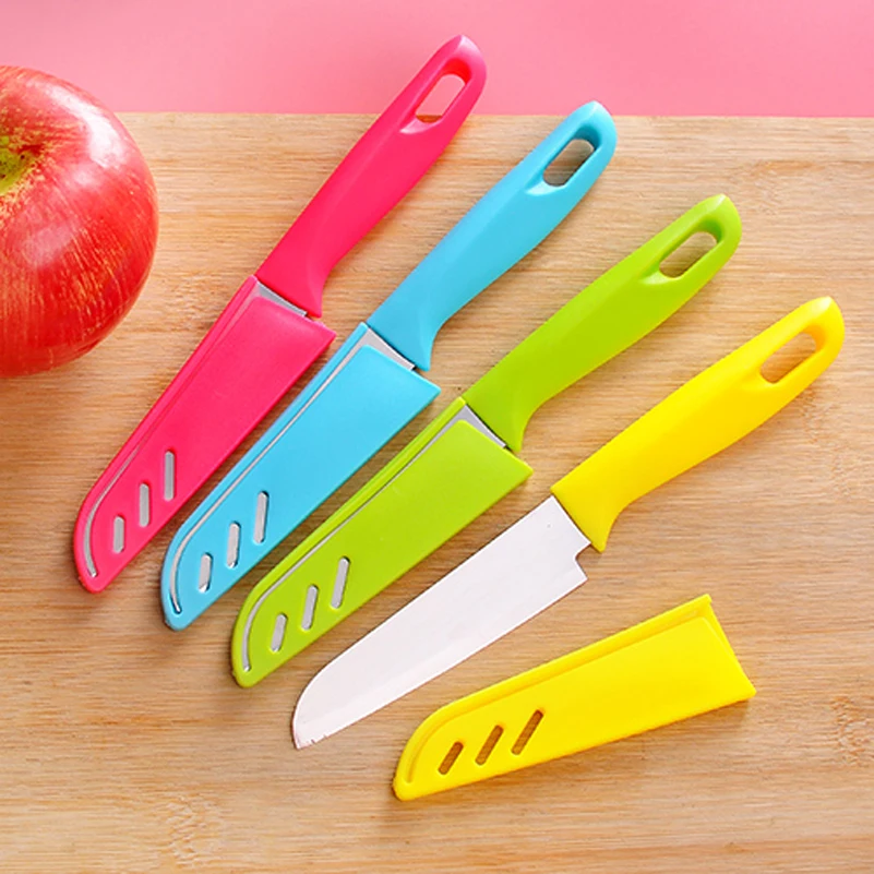 CHACHEKA нож для очистки фруктов из нержавеющей стали с фиксированным лезвием конфетных цветов с ручкой из полипропилена очищающий резак кухонные туристические ручные инструменты