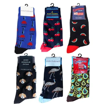 

Mens Socks Animal Penguin Dog Watermelon Cherries Cactus Novelty Sock Combed Cotton Funny Socks Men's Tube Socks Art Calcetines