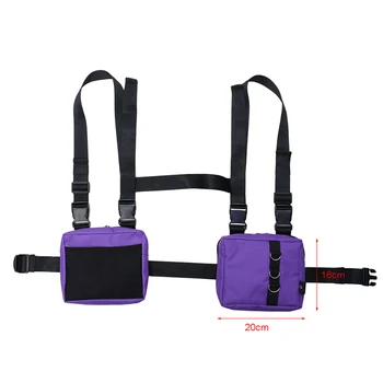 

Hip Hop Streetwear Men Women Chest Front Belt Bag Functional Waist Packs Bag Solid Color Adjustable Fanny Pack 2019