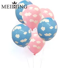 MEIDDING-10pcs, 12 дюймов, милые белые латексные шары с облаками, декор для детского душа, воздушные шары для первого дня рождения, вечерние шары