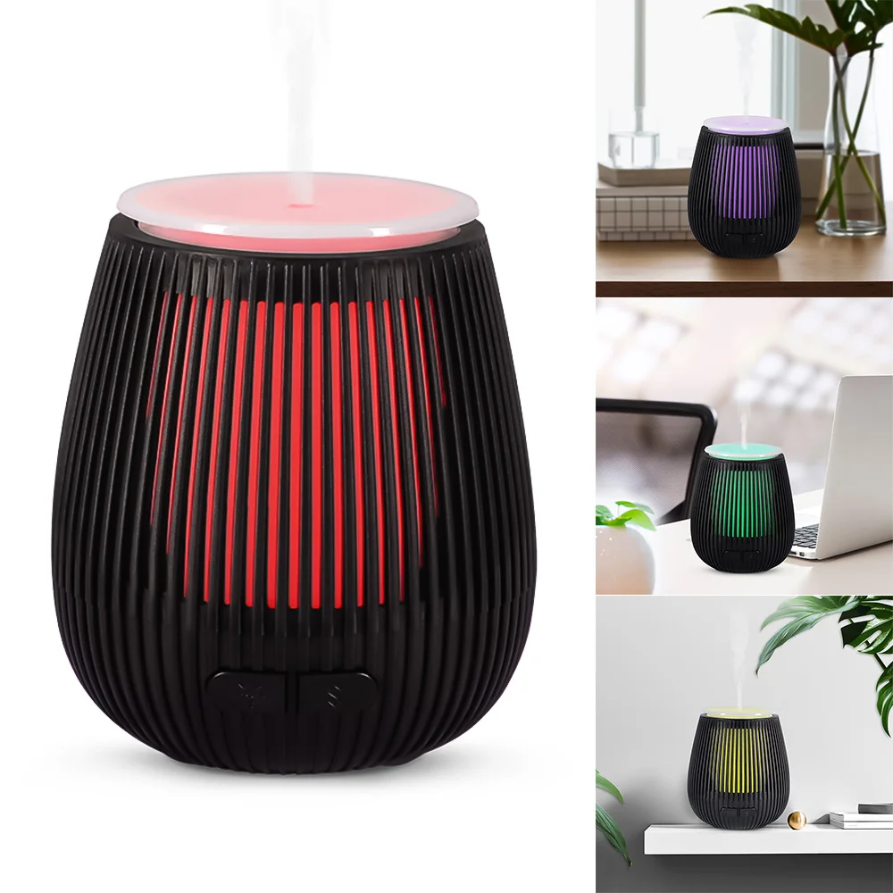 

Wood carving usb air humidifier essential oil aroma diffuser electric mist maker warm night light for home bedroom