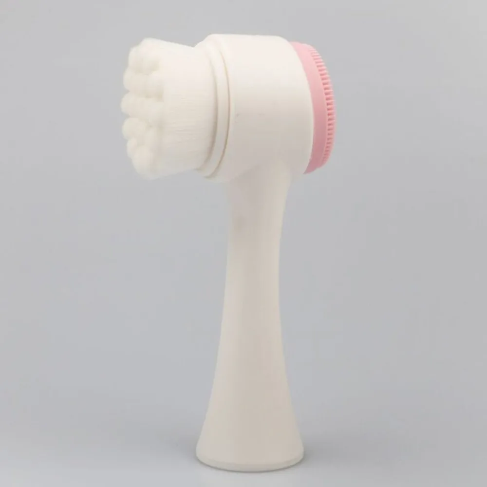 

Double Side Silicone Facial Cleansing Devices Brush Portable Size 3D Face Cleaning Vibration Massage Face Skin Washing Product