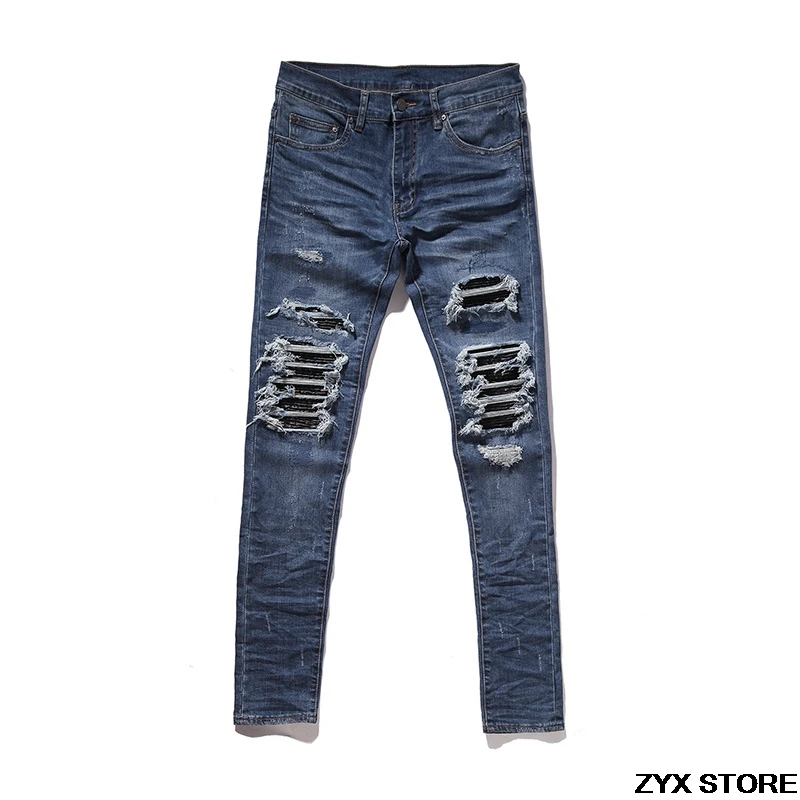 

2017 Xieruis AMR Designer Brand Men Biker Jeans Hiphop Style Justin Bieber Usual Pants Destoryed Men Biker Denim Jeans Pants