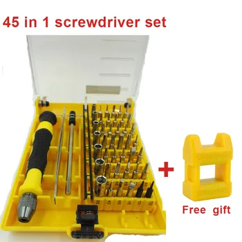 

45 in 1 screwdriver set kit Screwdrivers hand tool set Kit Watch and Mobile phone repair tools+ Magnetizer Demagnetizer Tool