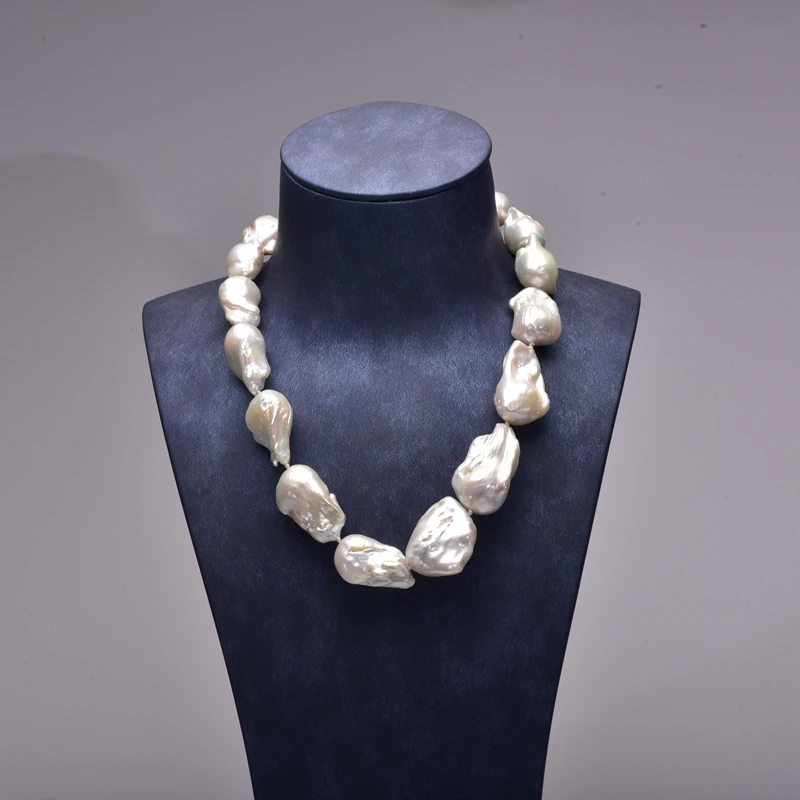 

[YS] Baroque Pearl Jewelry Big Size Natural Cultured Baroque Irregular Pearl Freshwater Pearls Choker Necklace Free Shipping