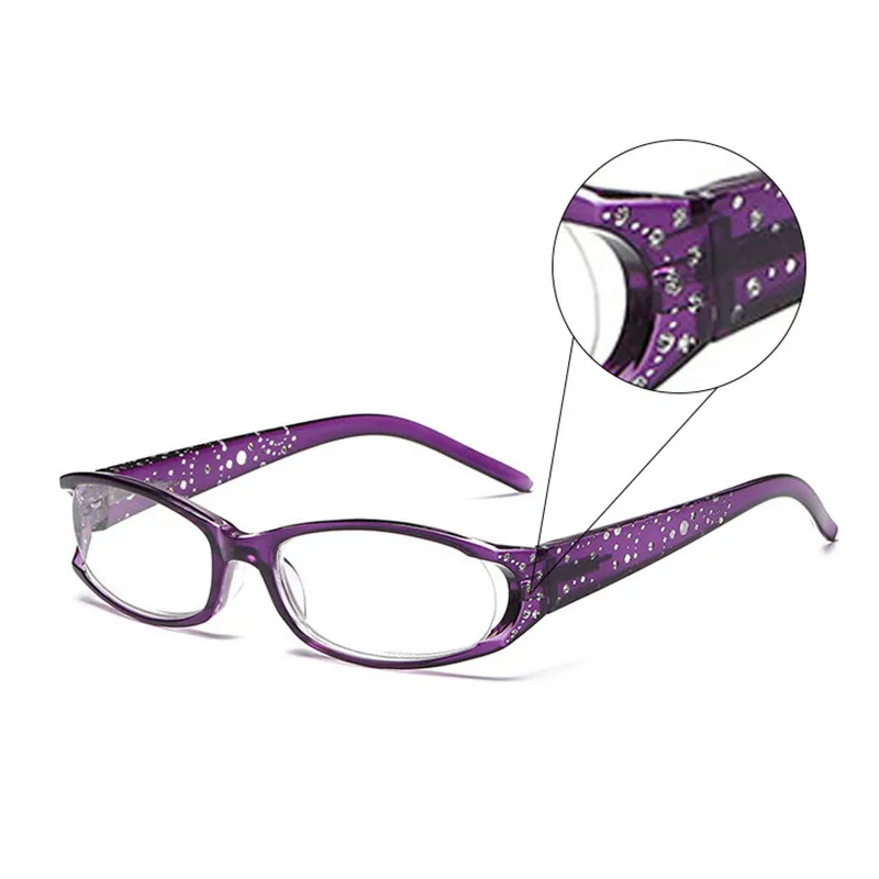 Iboode элегантные женские очки для чтения с цветочным принтом, женские очки для пожилых людей с защитой от усталости, очки для дальнозоркости, красные/фиолетовые