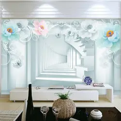 Beibehang модные 3D гостиная ТВ фон Большой HD пользовательские 3D туннель лестницы спальня настенные фрески обои Home Decor